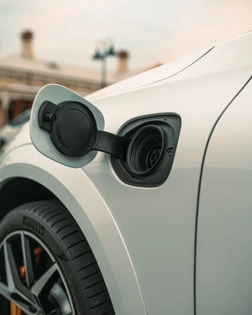 Şarj kablosu takılmamış elektrikli araç şarj girişi
