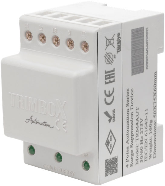 Trimbox TRM4AUT trifaze makine ve otomasyon aşırı gerilim koruma ürünü